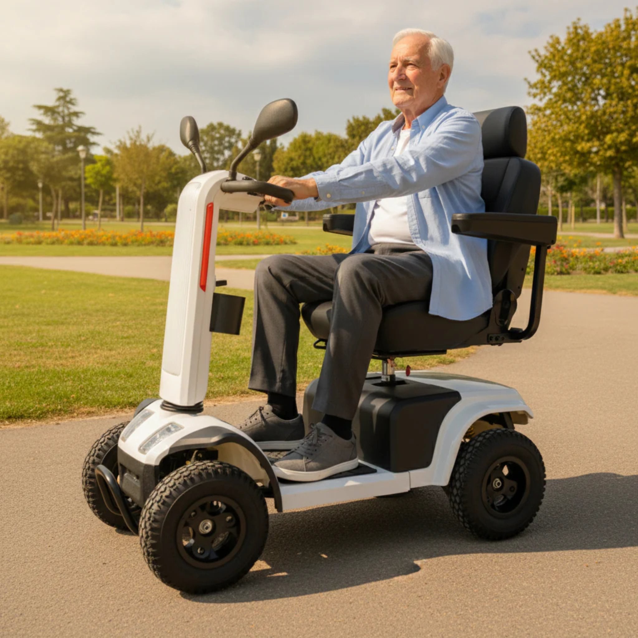 Elscooter terränggående - KMINA visad vid montering, med fokus på smidig demontering av delar.